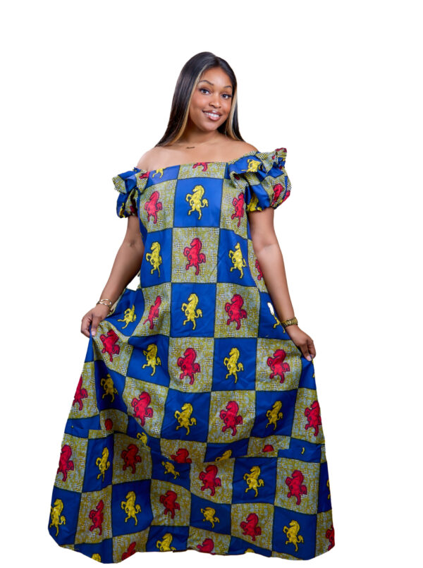 Flourish & Grace Maxi Dress (Yellow/Red Horses)