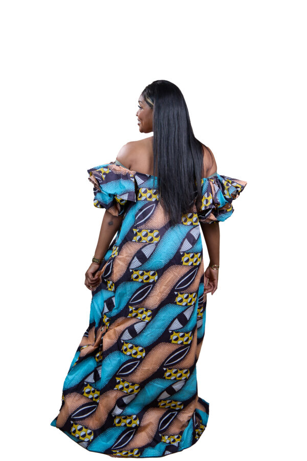 Flourish & Grace Maxi Dress (Teal and Peach) - Image 2
